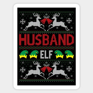 Husband Elf ugly christmas sweater Sticker